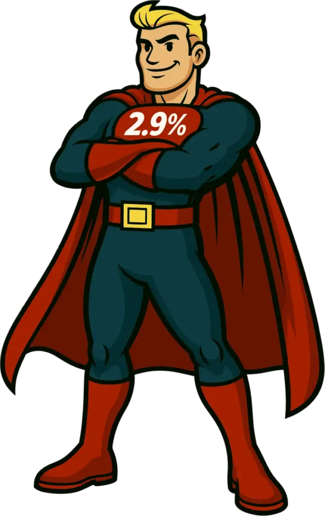 Equity Fighters Razor Sharp character standing with his arms crossed.