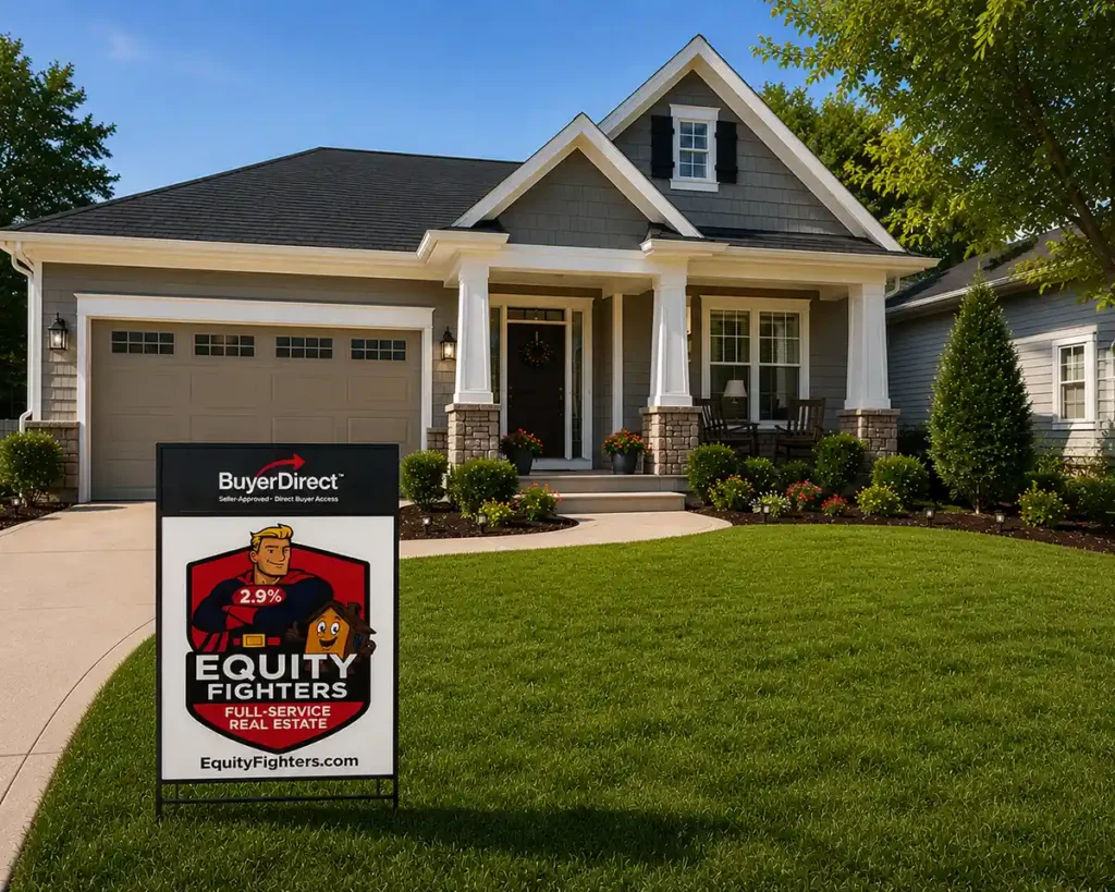 house with equity fighters yard sign